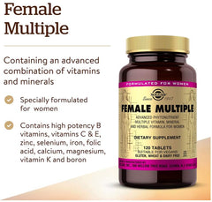 Solgar Female Multiple, 120 Tablets - Multivitamin, Mineral & Herbal Formula for Women - Advanced Phytonutrient - Vegan, Gluten Free, Dairy Free - 40 Servings