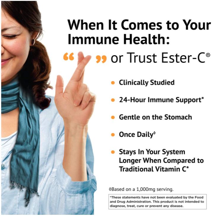 American Health Ester-C with Citrus Bioflavonoids Capsules- 24-Hour Immune Support, Gentle On Stomach, Non-Acidic Vitamin C - Non-GMO, Gluten-Free - 1000 mg, 90 Count, 90 Servings