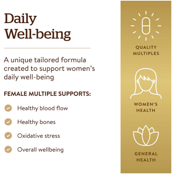 Solgar Female Multiple, 120 Tablets - Multivitamin, Mineral & Herbal Formula for Women - Advanced Phytonutrient - Vegan, Gluten Free, Dairy Free - 40 Servings